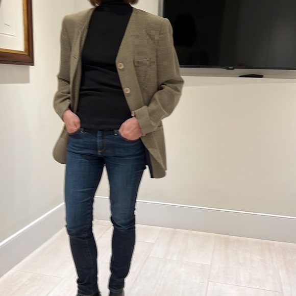 Vintage Italian Shawl Collar Tweed Blazer Size 10 - Picture 3 of 14